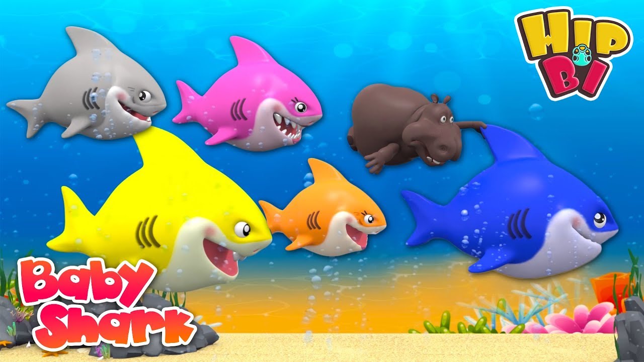 Funny Hippo Swim with Baby Shark Nursery Rhymes Songs for Kids | Hip Bi