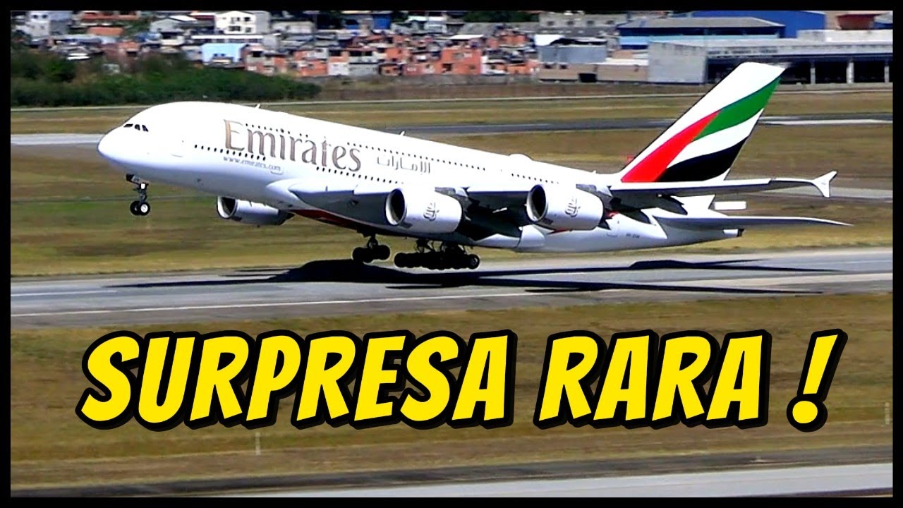 A380 EMIRATES ATRASA E SURPREENDE COM DECOLAGEM DIURNA EM GUARULHOS