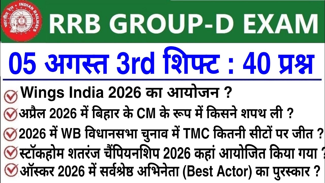 RRB Group D August 5th 3rd Shift Analysis | Today's Group D 3rd Shift Analysis | Group D Analysis...