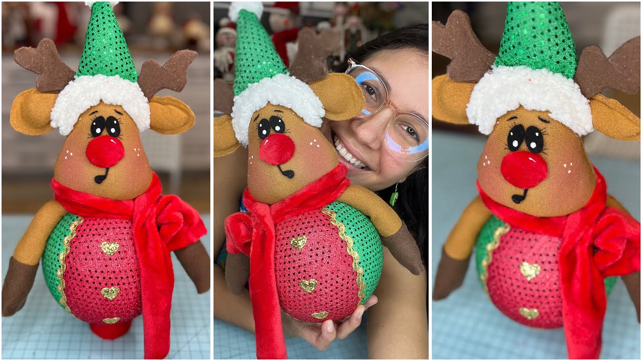 RENO NAVIDEÑO con Bolas de Icopor/Manualidades Navideñas