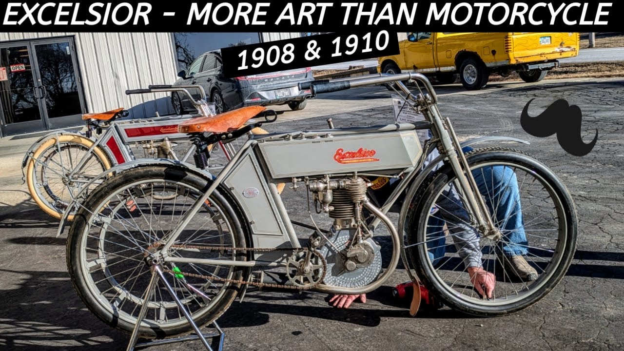 Excelsior Auto Cycle 1908 & 1910 - The Beginnings of Motorcycling - Wahoo!