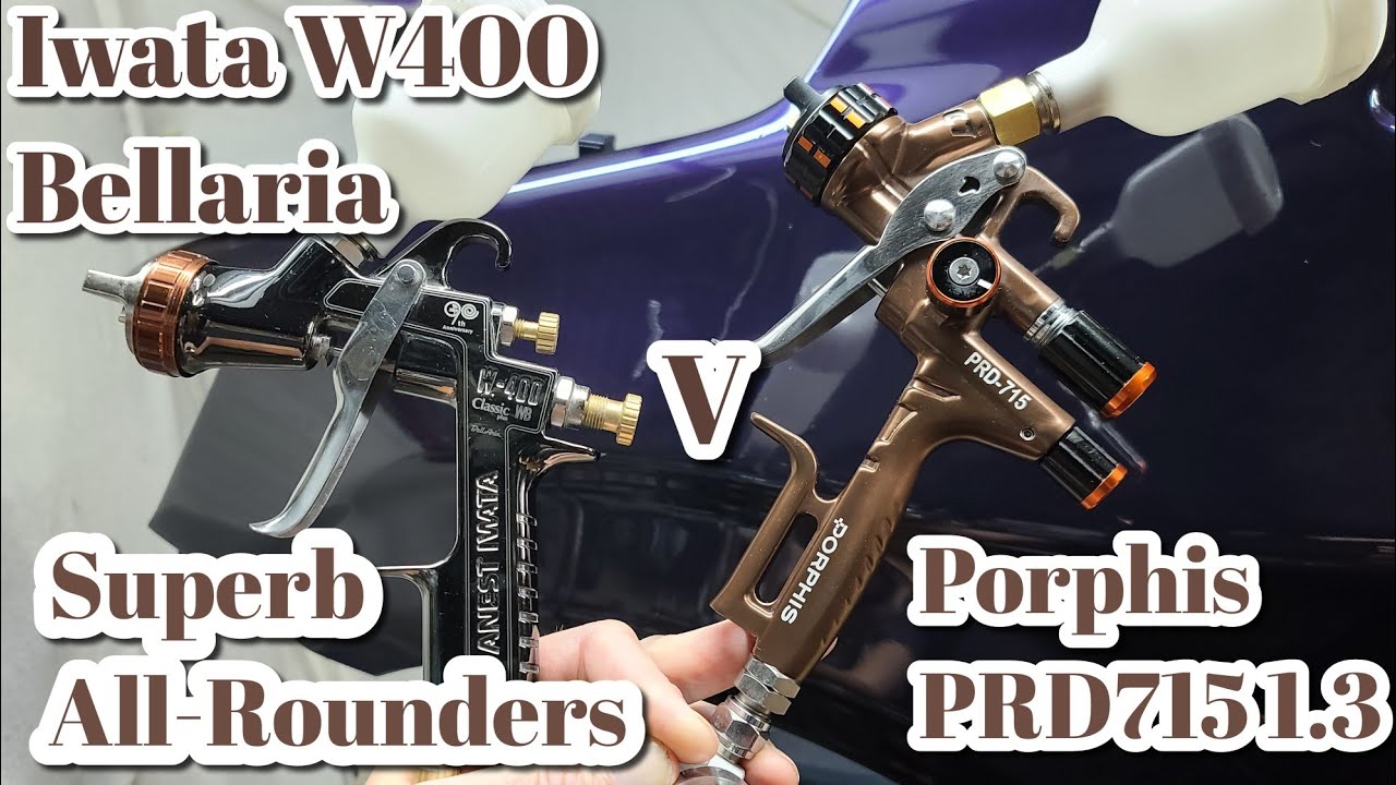 Porphis PRD715 1.3 v Anest Iwata W400 Bellaria BA4-2 LVLP Smaller Compressor Spay Guns