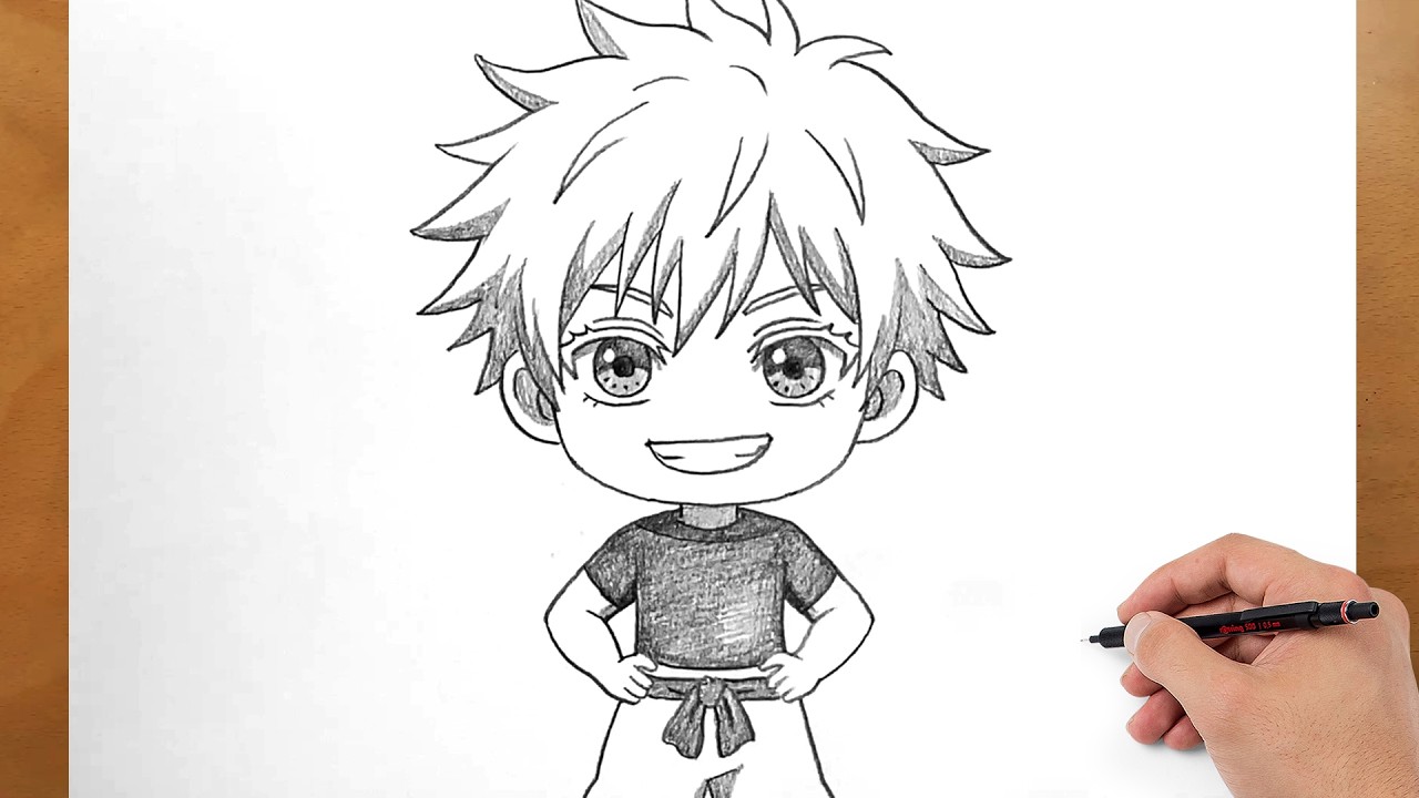 How to Draw Gojo Satoru Chibi | Easy Anime Sketch