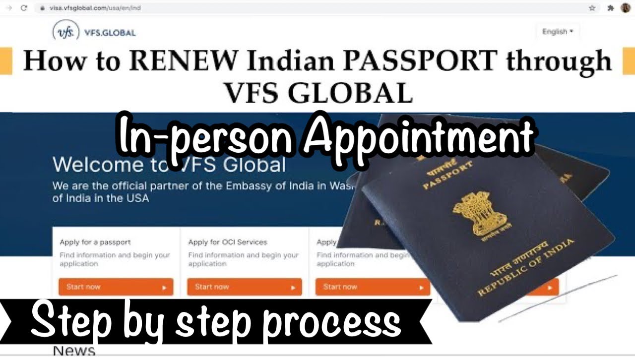 Indian Passport Renewal through VFS Global by In-Person Appointment | Step by Step Process