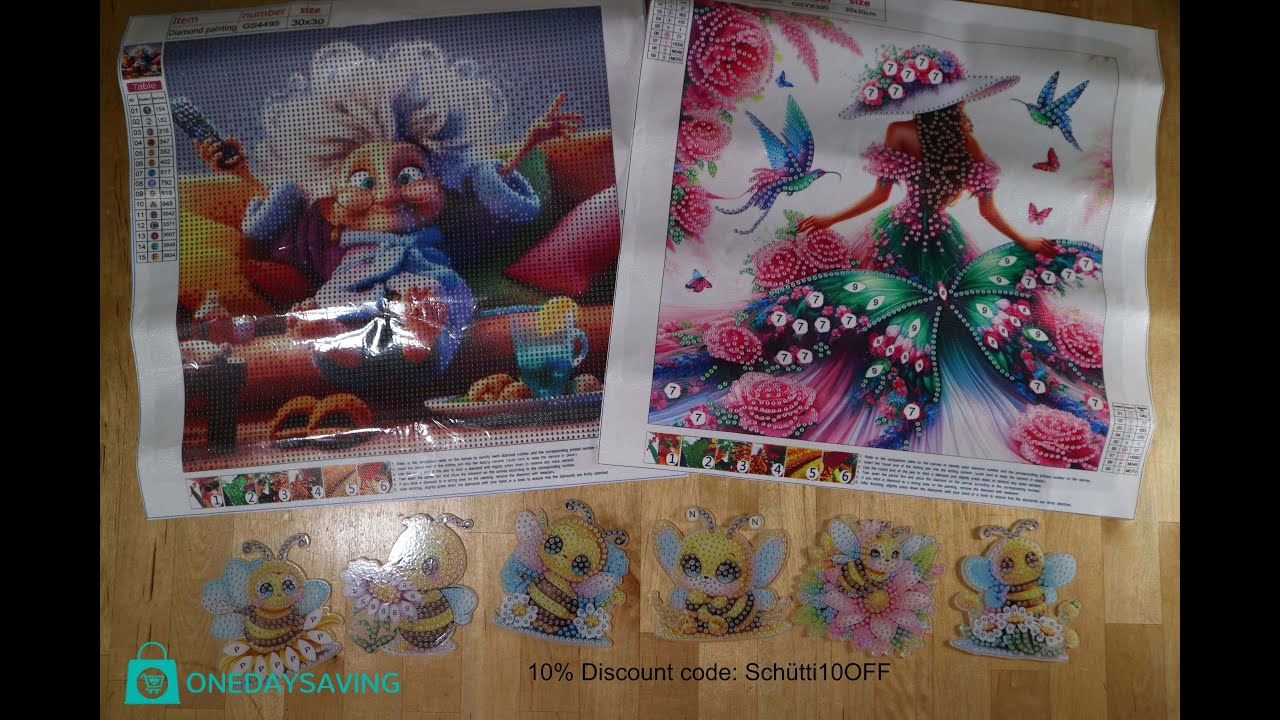 kleiner haul und unboxing Diamond Painting, Bienenmagnete,  Teilbild Sondersteine, 