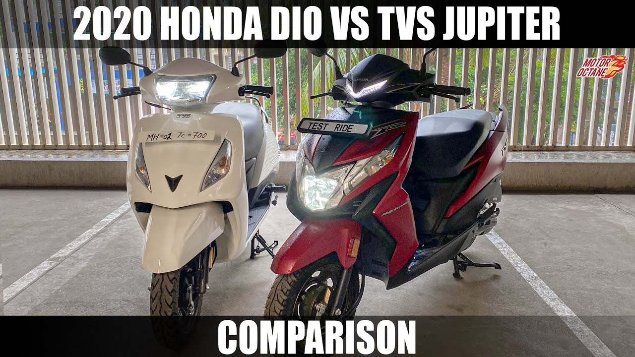 2020 Honda Dio BS6 Vs TVS Jupiter - Stylish Vs Old School | Hindi | MotorOctane