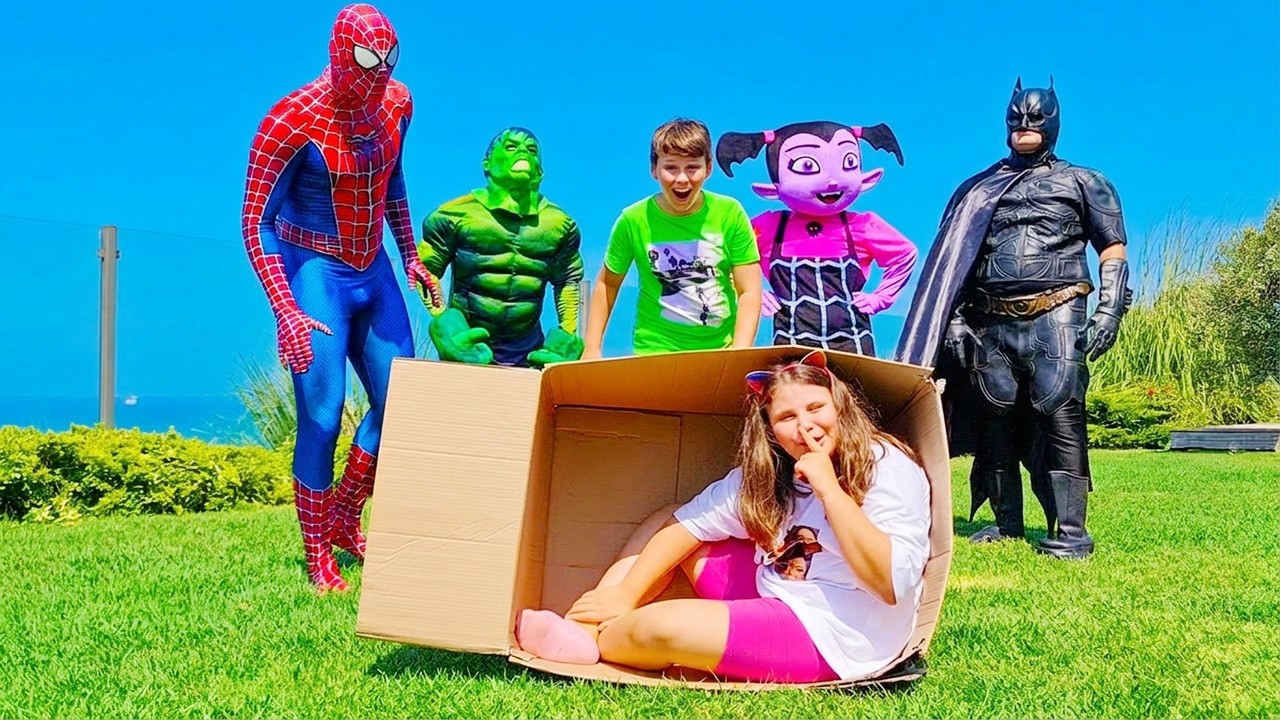 Hide and Seek Superhero and more funny challenges with Adriana and Ali
