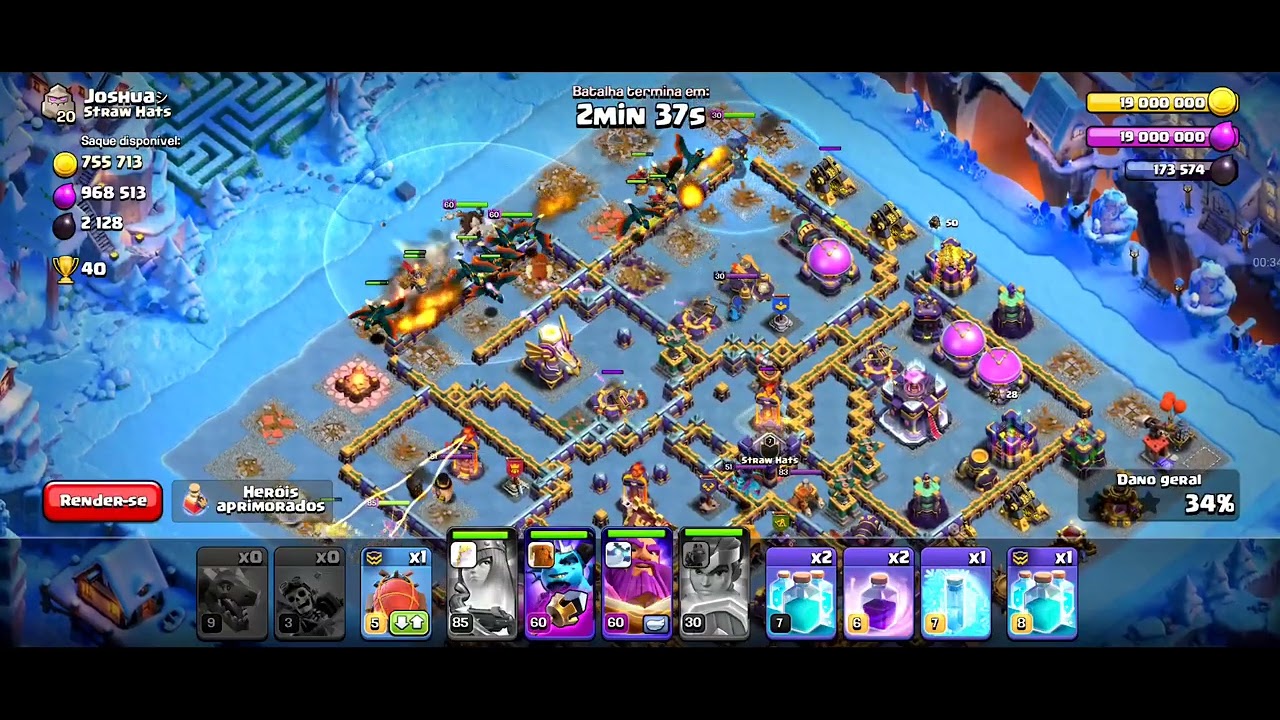 Ataque para CV14 (PT em CV14 e CV15) clash of clans BR  RANQUEADA. 