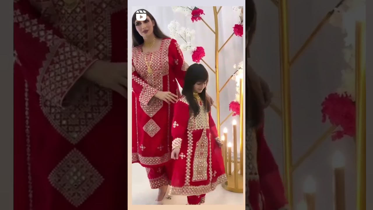 ❤woman and child wearing balochi dress beautiful