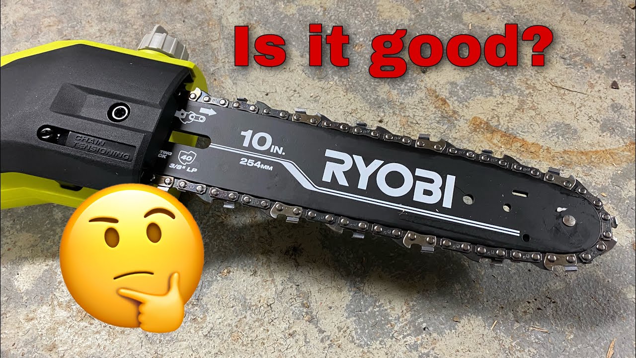 Обзор и демонстрация аккумуляторной высотной пилы RYOBI 10