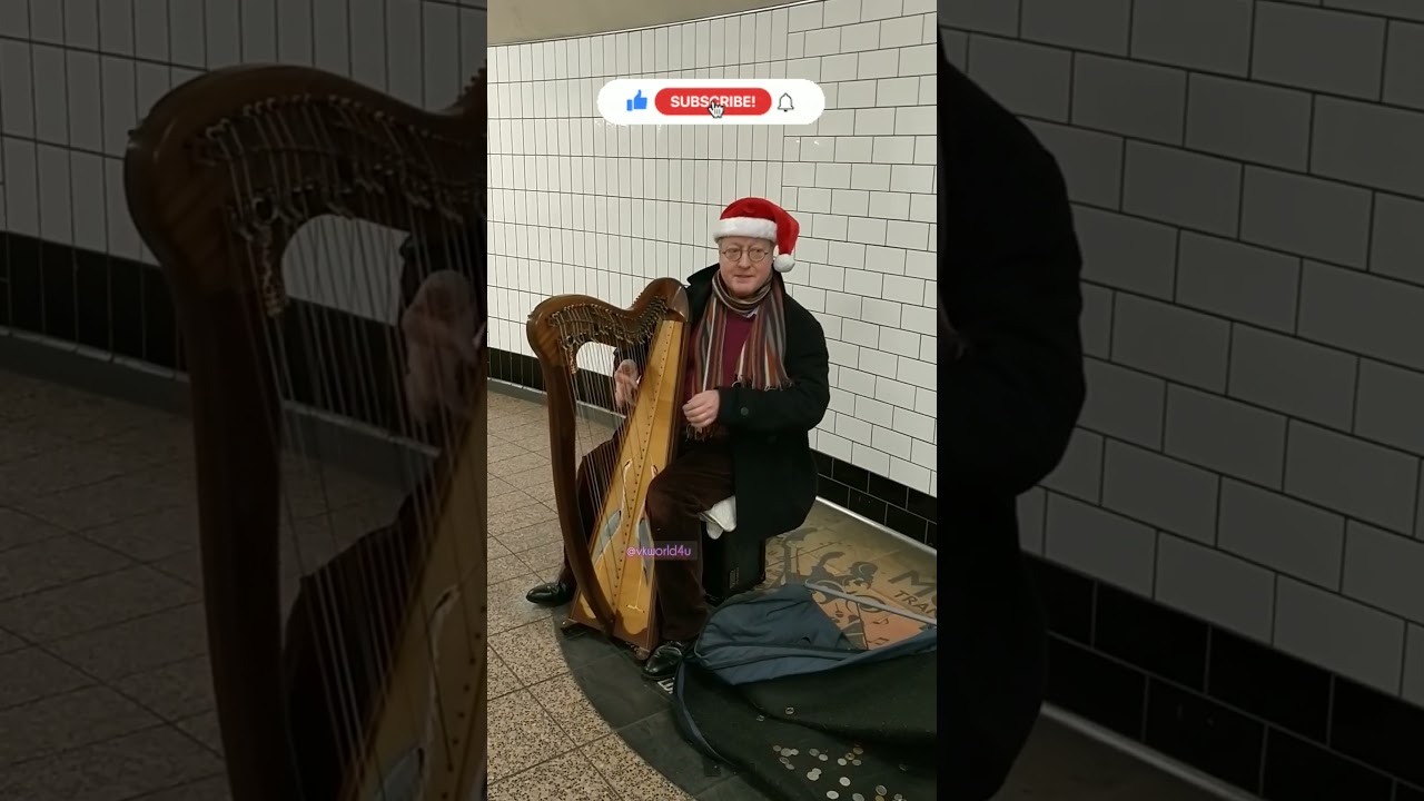 TITANIC MOVIE - MY HEART WILL GO ON - LIVE MUSIC FROM LONDON UNDERGROUND @CelineDion #harp #london