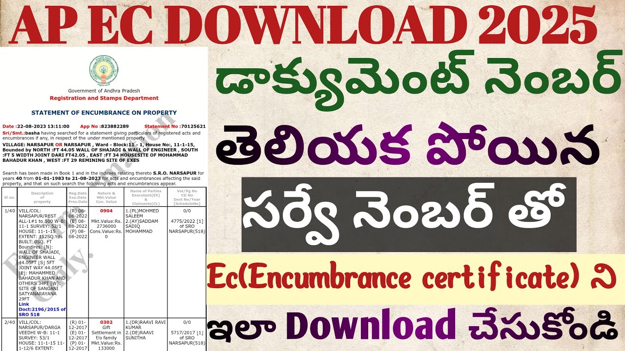 Download EC BY SURVEY NUMBER Easily in Telugu