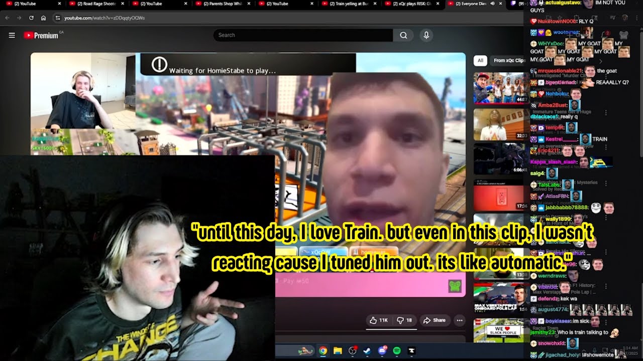 xQc reacts to Train keeps talking to himself making everyone dies laughing
