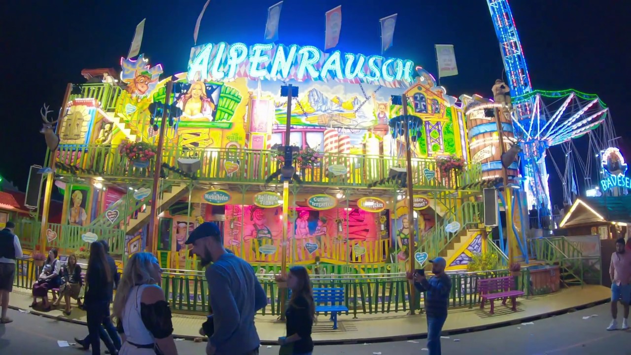 Oktoberfest 2019 Kirmes Attraktion Laufgesch&auml;ft Alpenrausch POV