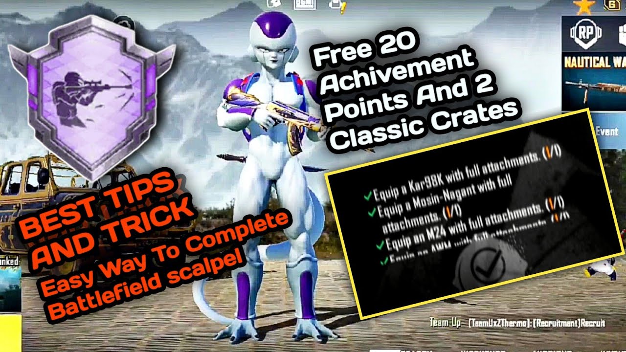 Easyway To Complete (Battlefield Scalpel) Achievement || Easy Tricks to Complete 100% Working #bgmi