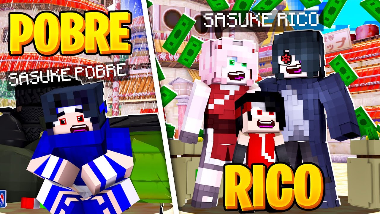 RICO VS POBRE DO SASUKE no Minecraft!