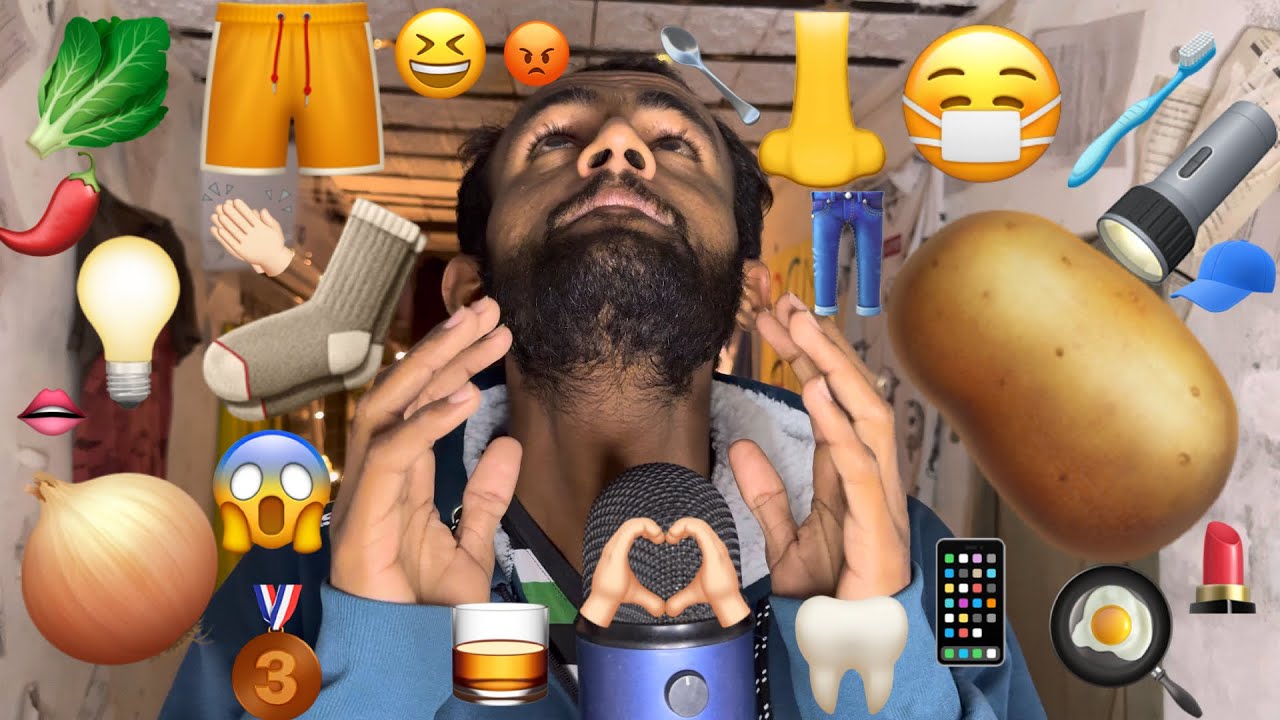 ASMR Emoji Challenge 🌶️🧅🍳🦷🥔😆