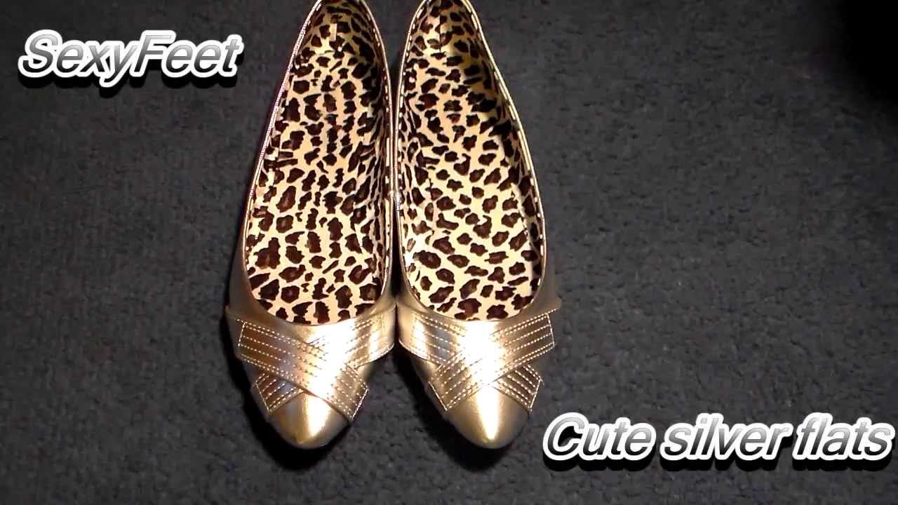 Cute silver flats