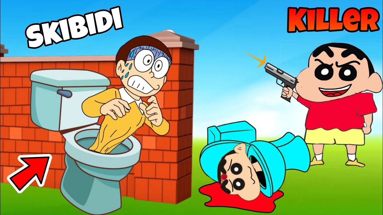 Cameraman Shinchan Kill Skibidi Nobita  😱😱 | Shinchan And Nobita Game | Funny Game