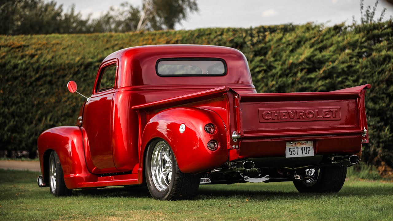 Candy Red 1952 Chevrolet 3100 Stepside Pickup Truck Hot Rod