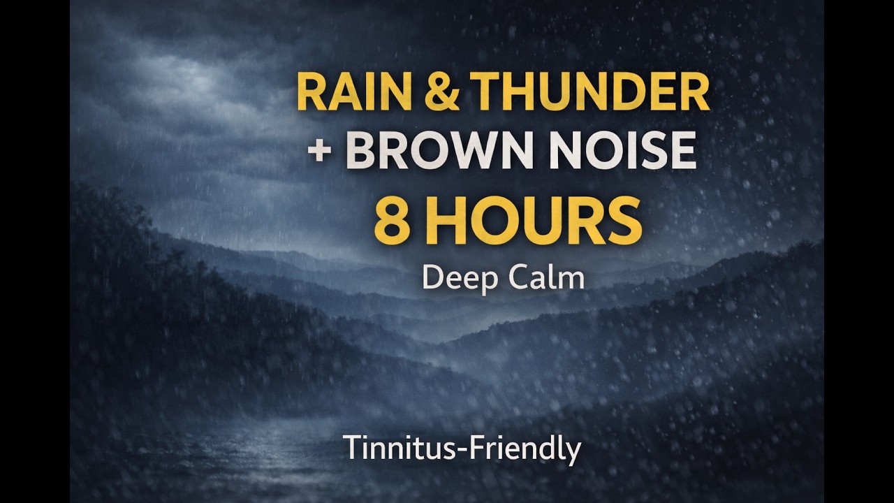 8 Hours of Rain & Thunder with Brown Noise – Deep Calm for Sleep, Relaxation & Tinnitus