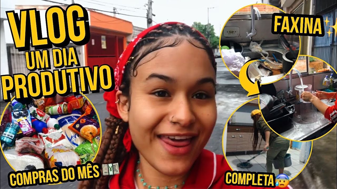 VLOG | UM DIA COMIGO PRODUTIVO | FAXINA + COMPRAS do MÊS + FEIRA realzão