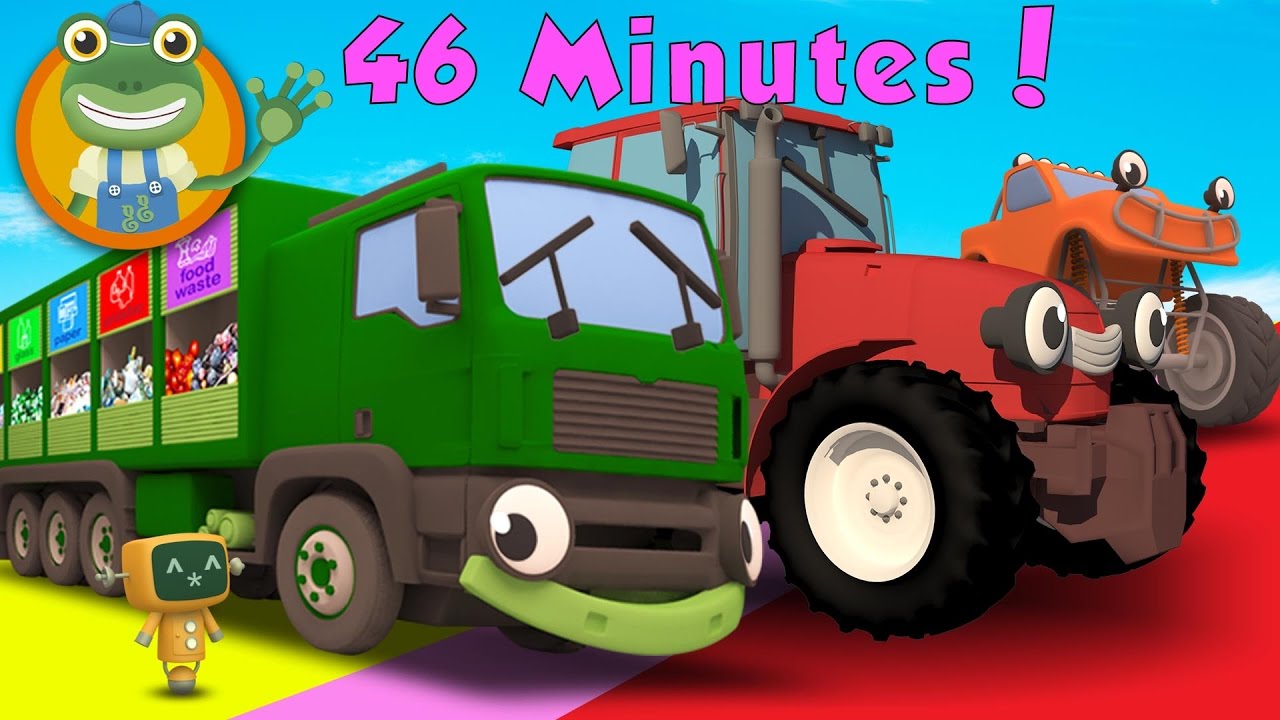Rebecca The Recycling Truck and MORE BIG TRUCKS for Children | Gecko's Garage