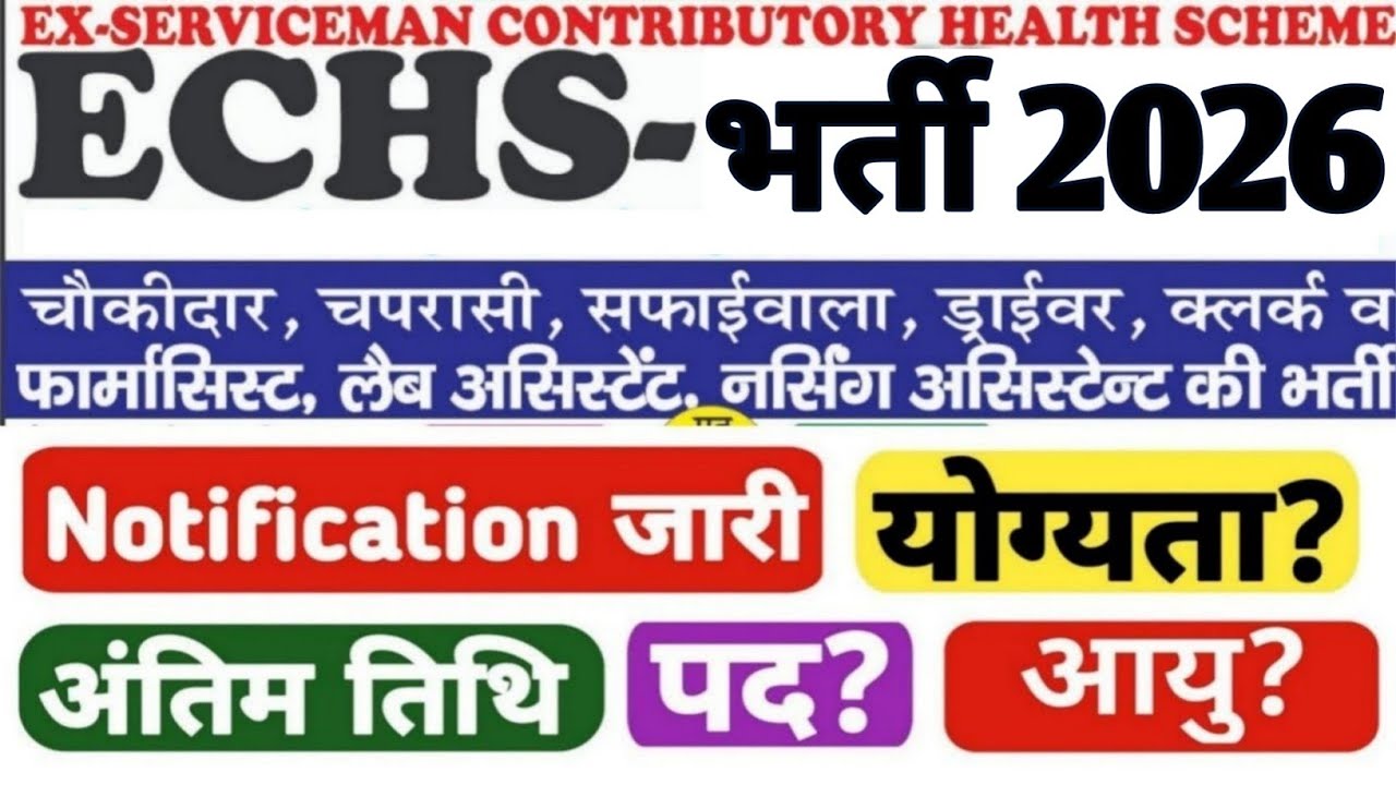 ECHS Agra Recruitment 2026 | ECHS Agra Vacancy | ECHS Agra Bharti Notification 2026 | ECHS New Va...