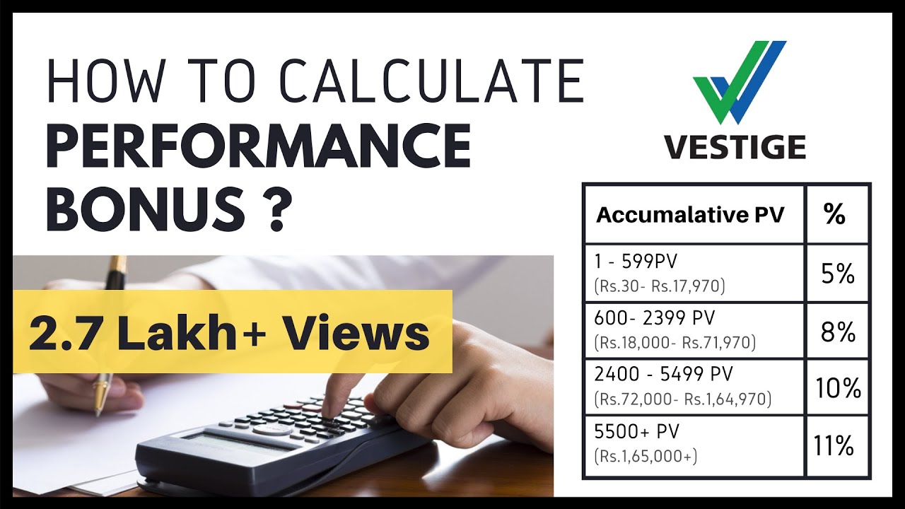 Vestige Performance Bonus (in Hindi) 📝 How to Calculate?