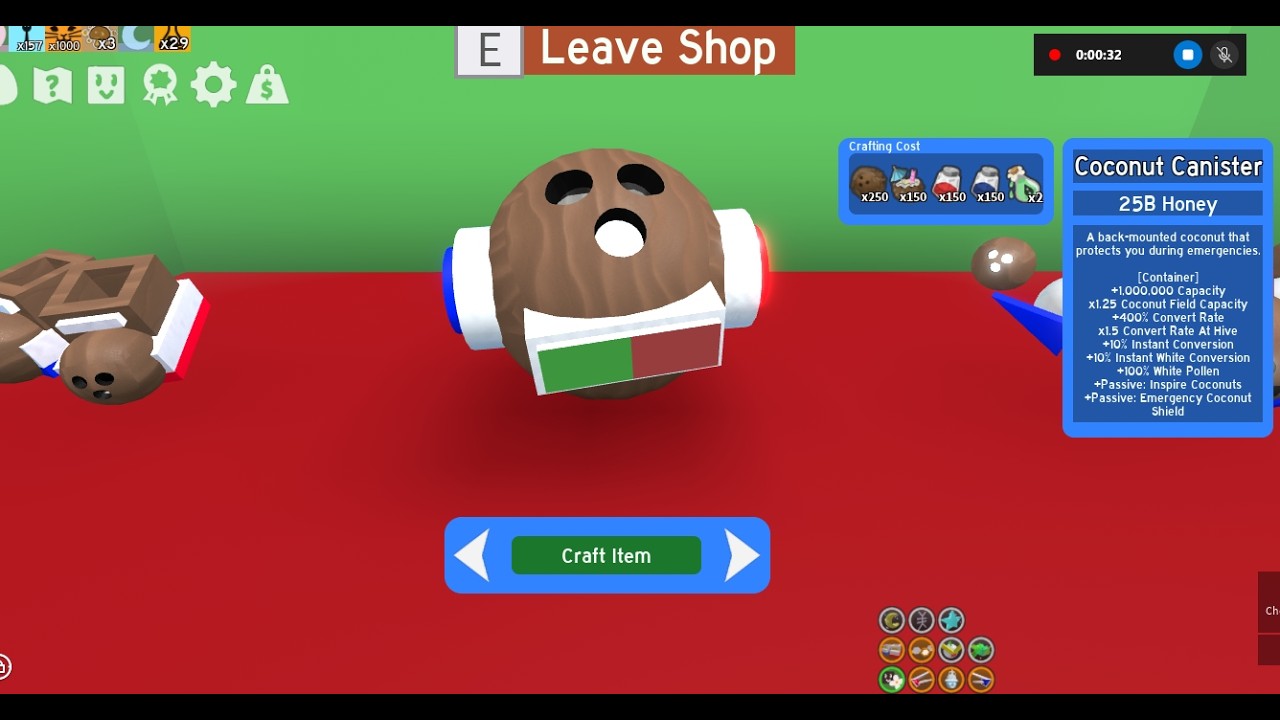 Done some progress. Got the Coconut Canister !!