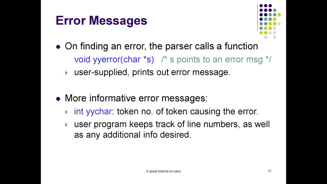 yacc tutorial
