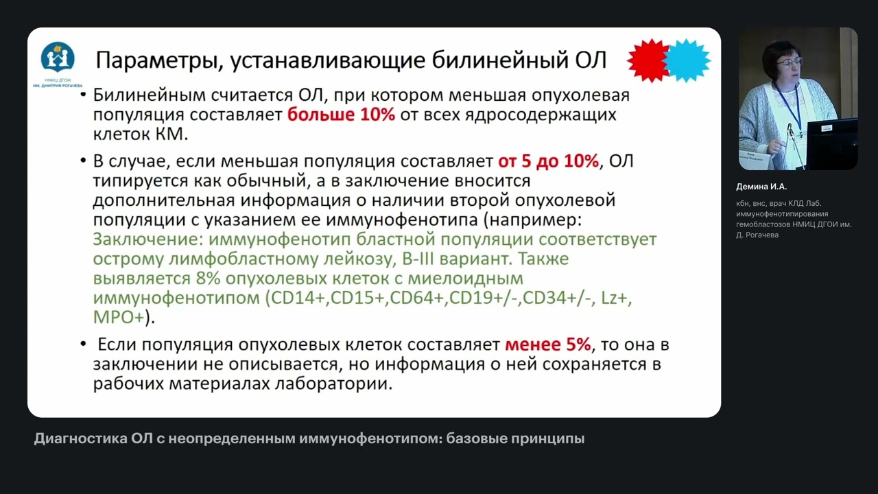 Диагностика ОЛ с неопределенным иммунофенотипом: базовые принципы