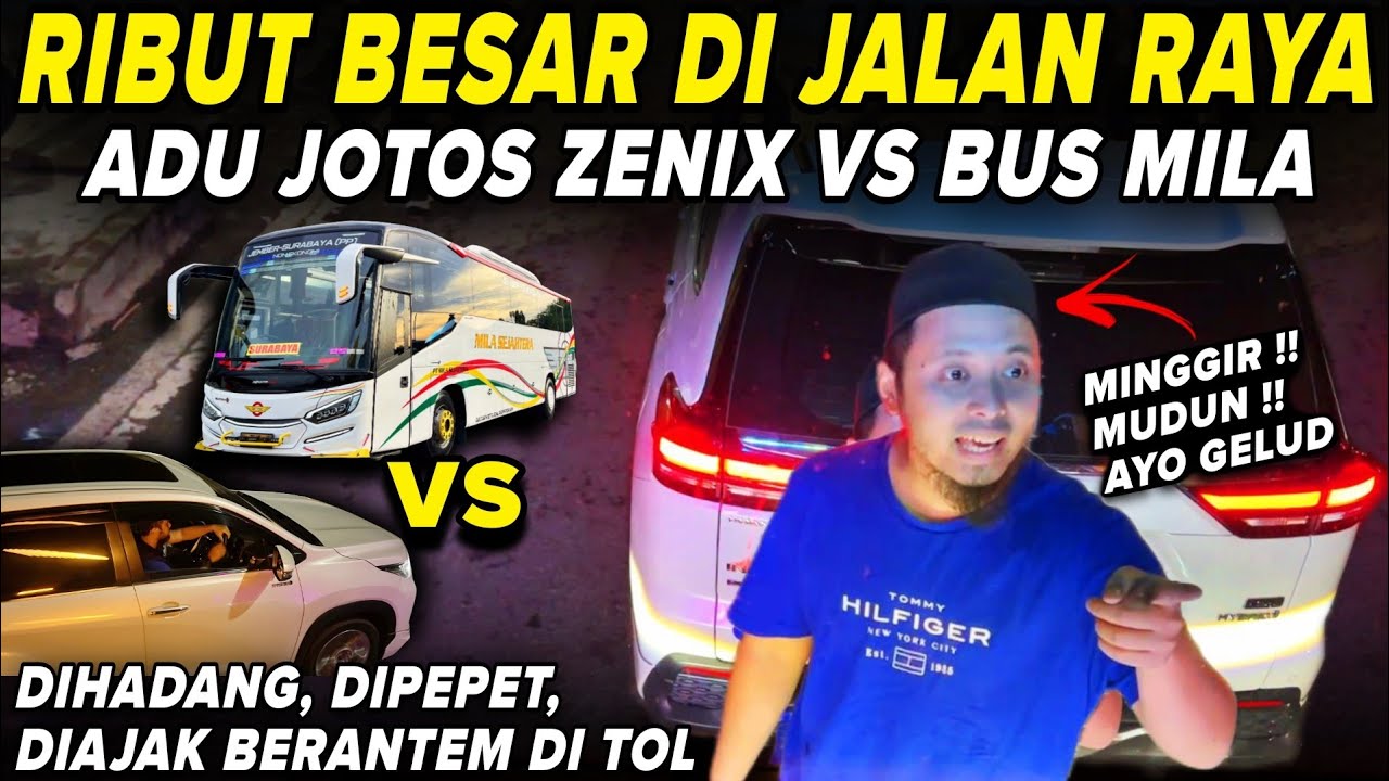 RIBUT BESAR DI JALAN RAYA ‼️ DIPEPET, DIHADANG, DIAJAK BERANTEM ZENIX DI TOL🔥Aksi Ribut Mobil vs Bus