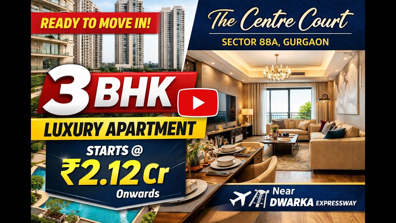1910 sq. ft. 3bhk flat in the centre court by County Group, Sector 88A, Gurgaon