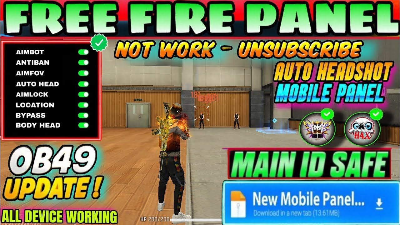 Ob49 Update 🎯 Free Fire Max Panel Injector Hack ✅ Rank Working Auto Headshot Panel Injector