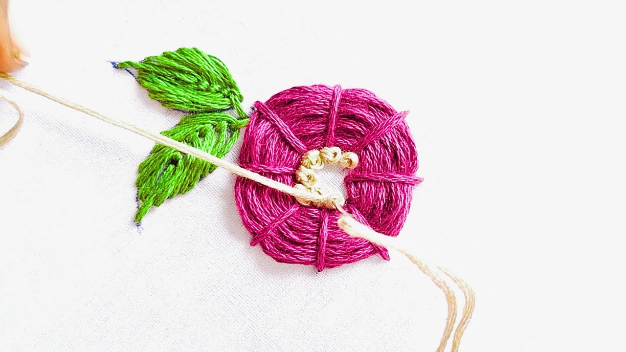 Amazing tricks of flower hand embroidery step by steps, kadai dejan