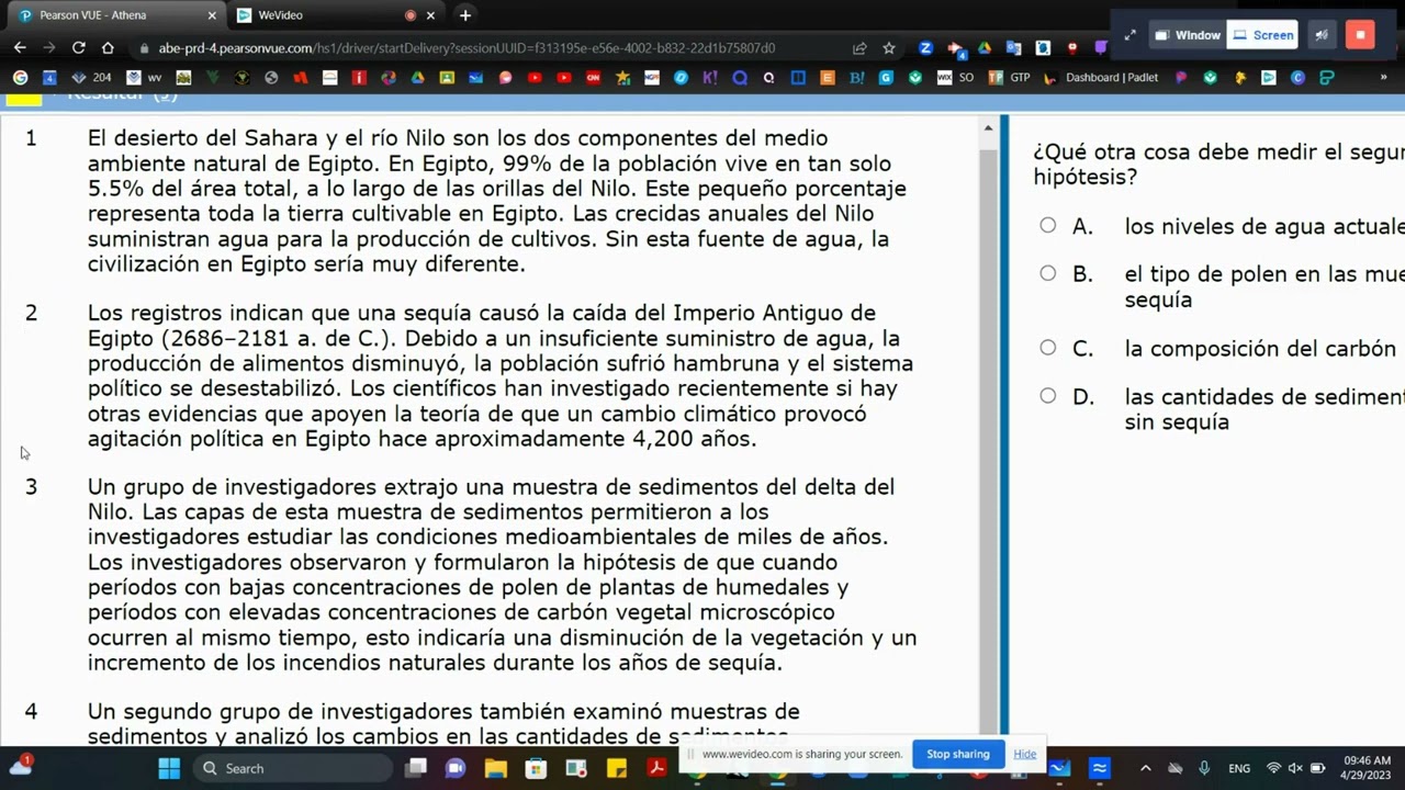 CIENCIAS GED EXAMEN DE PRACTICA 4-29-23
