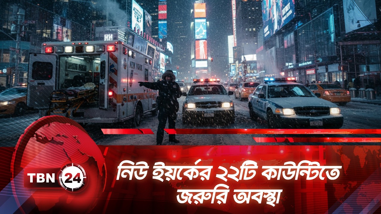 নিউ ইয়র্কের ২২টি কাউন্টিতে জরুরি অবস্থা | TBN24 NEWS | Snow Storm | New York | New Jersey | Flood