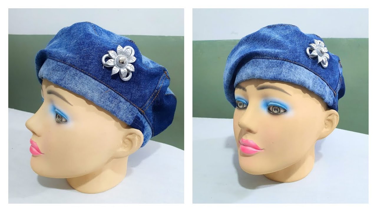 Reciclaje de jeans: BOINA con tela de jeans reciclados