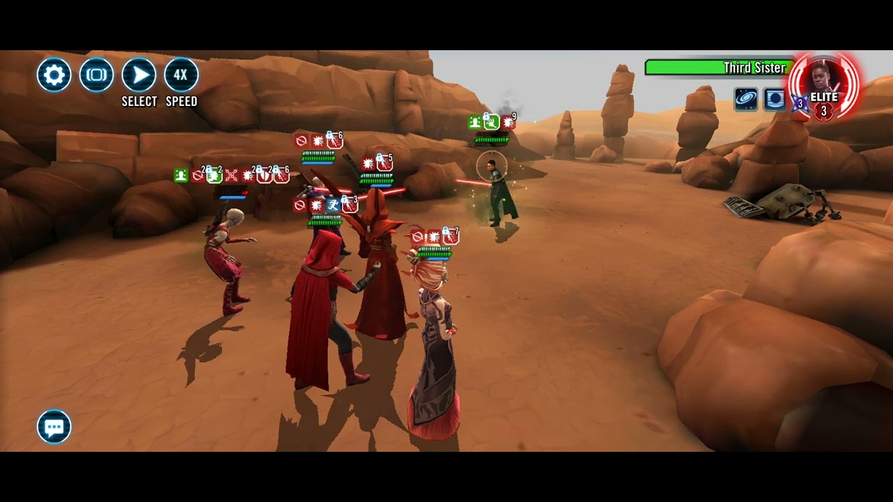 Nightsisters with merrin vs Reva tie interceptor proving grounds 3 star swgoh