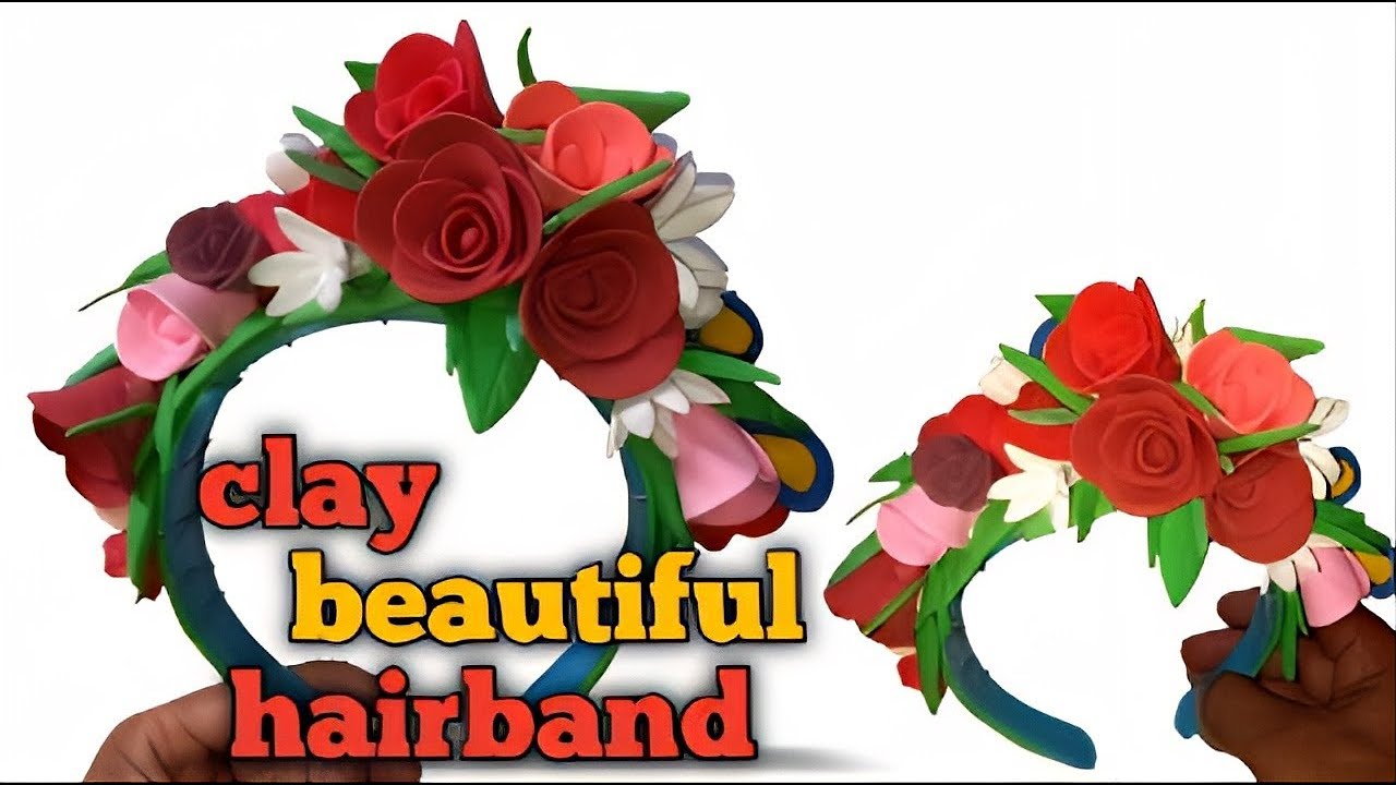 clay hair clips | hairclips using Airdry clay | clay beautiful hairband diy |