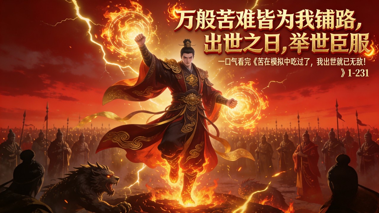 一口气看完《苦在模拟中吃过了，我出世就已无敌！》1-231 武道世界，云寿却只有一个平平无奇的挂…直到第二个模拟器到手。两挂相合，天下无敌！蓦然回首，已然一代武帝，盖压古今时空，贯穿往来岁月！