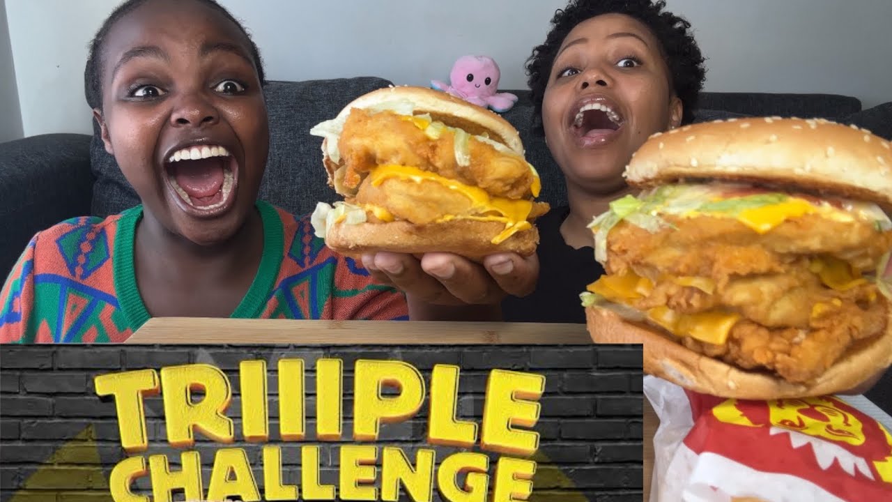 HUNGRY LION🦁TRIPPLE BIG BOSS BURGER✨CHALLENGE 🍔|South African Mukbang🇿🇦✨❤️