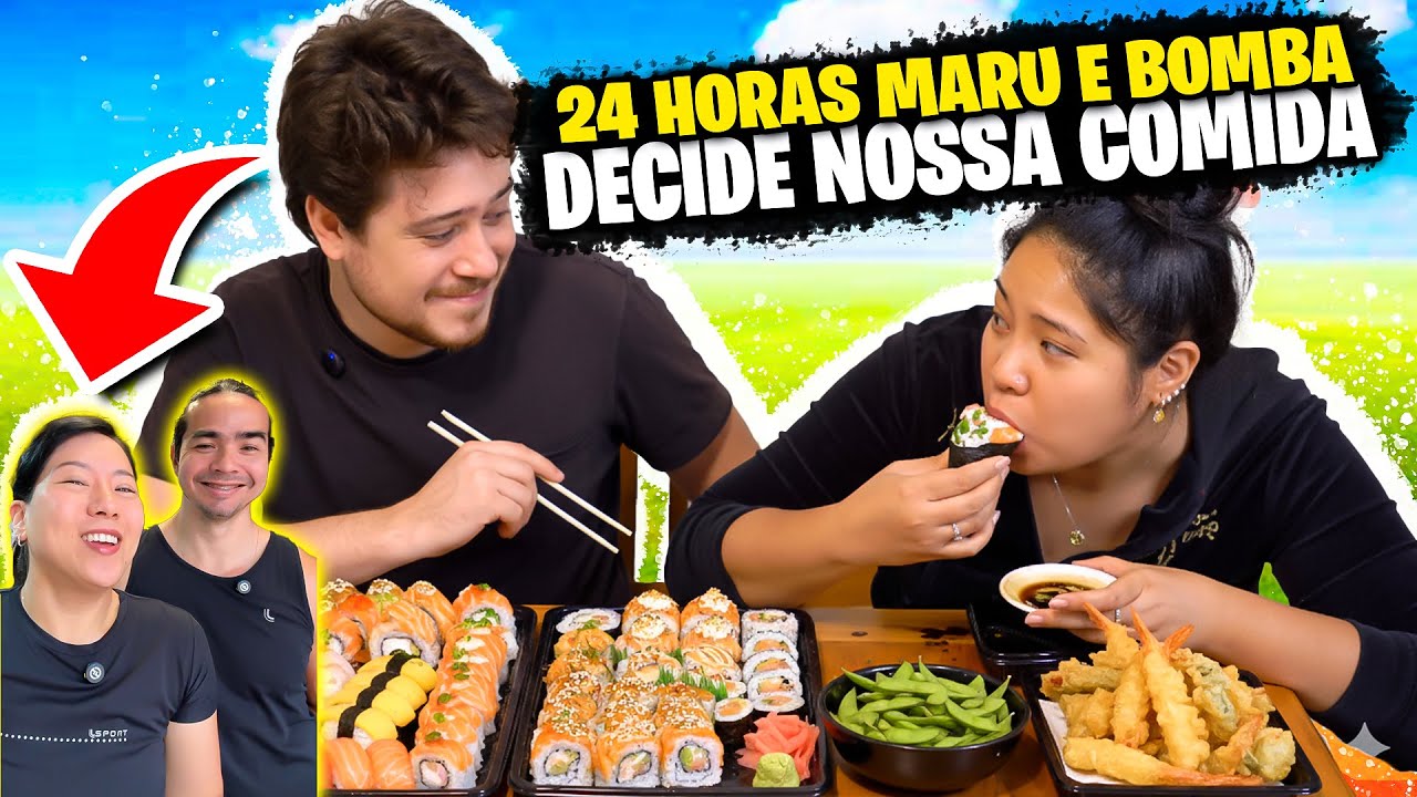 24 HORAS COMENDO s&oacute; O QUE A MARU E O BOMBA DECIDIR | Jeru e Cheru
