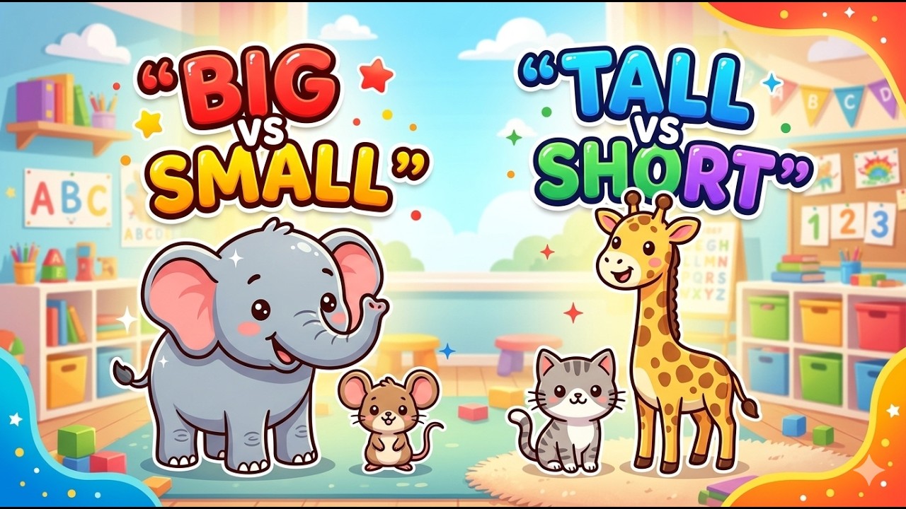 Learn Big and Small, Tall and Short | Basic Concepts for Playgroup Kids
