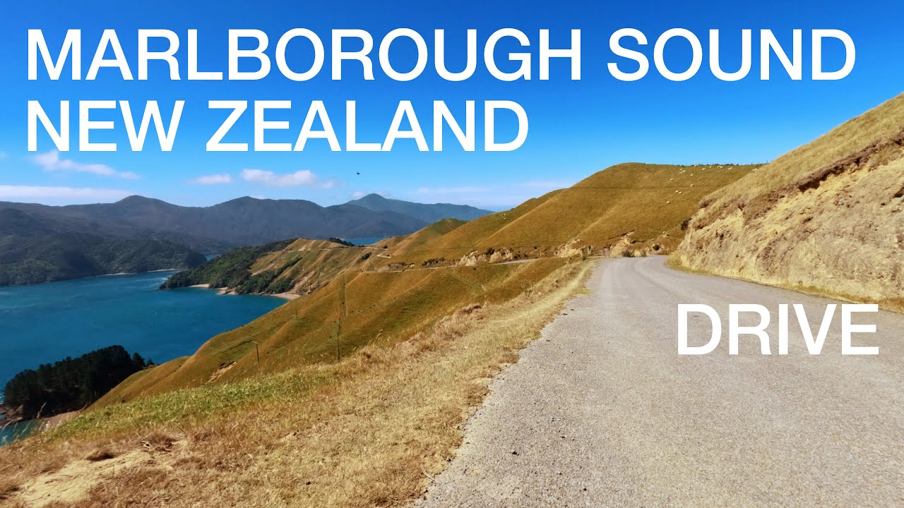 Driving into French Pass, Marlborough Sound, New Zealand