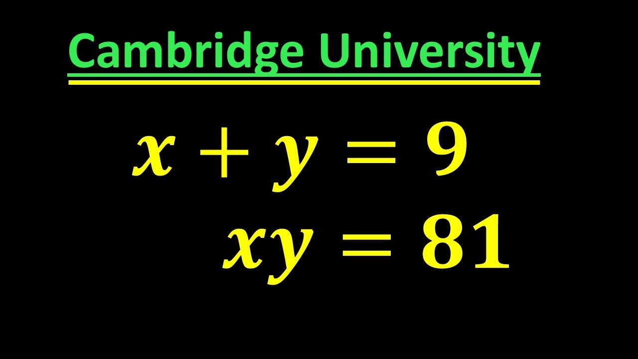 A very tricky Cambridge University Admission Algebra Exam | Entrance Aptitude Test | Find x & y!!