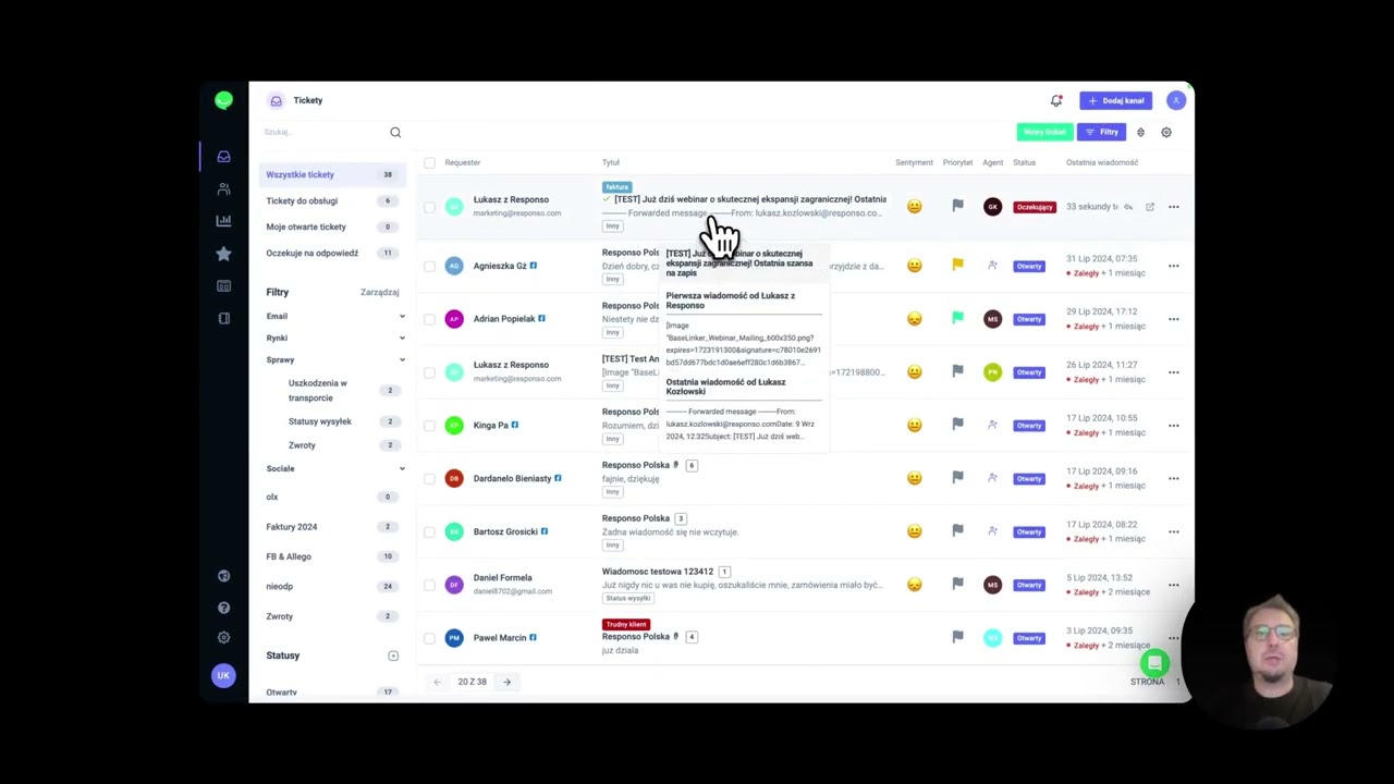 Przekazywanie wiadomości w systemie Responso