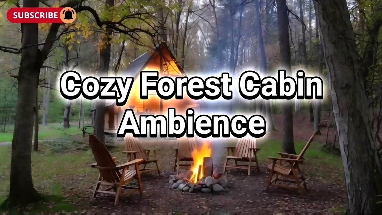 Cozy Forest Cabin Ambience – Warm Campfire, Relaxing Sounds & Peaceful Music