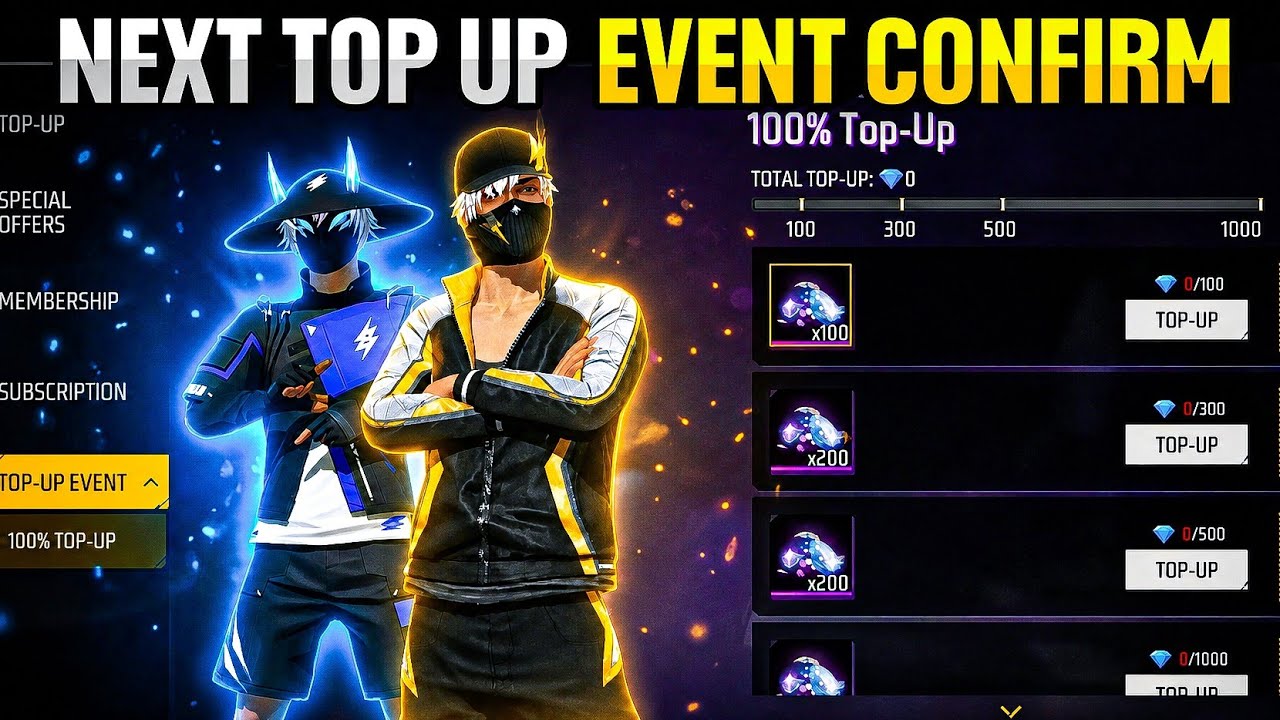 Next Top Up Event 100% Confirmed😍 | Next Top Up Event | Double Diamond Bonus Top Up Event